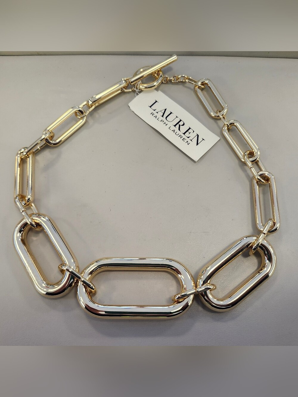 NWT Ralph Lauren Gold-Tone Large Link Collar Necklace